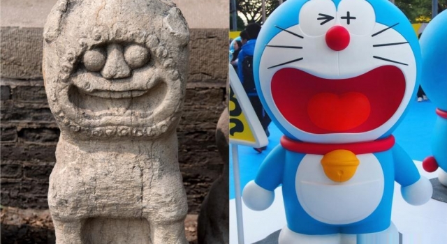太原文庙石狮被戏称哆啦A梦“始祖” 乡土气息浓郁