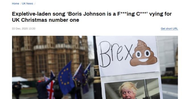 外媒:一首咒骂英国首相的歌曲,正在争夺英国圣诞节的第一名