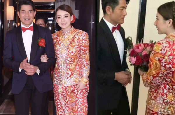 方媛结婚礼服显腰粗 郭富城被起哄亲方媛竟是这种反应