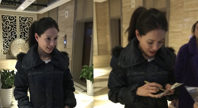 李若彤冻龄美貌风采依旧 巧遇粉丝大方签名