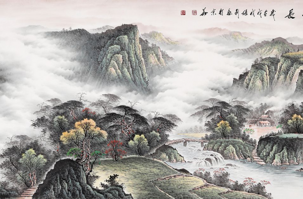 客厅挂什么画才能凸显品位 山水画留下中国风韵!