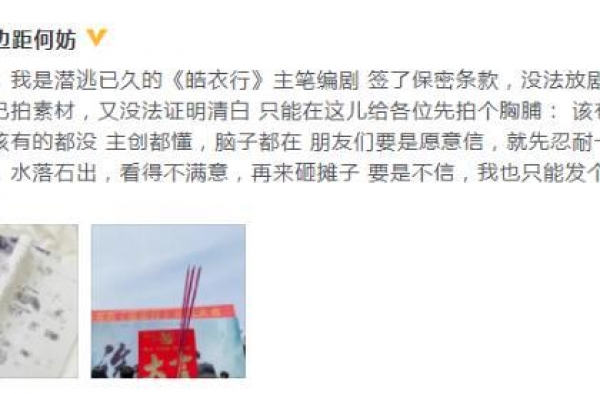 《皓衣行》编剧回应陈瑶加戏传闻：等剧播了，水落石出