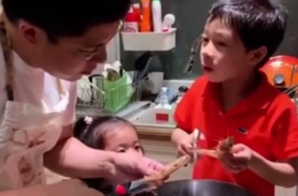 千亿富豪霍启刚晒晚餐，七人仅吃4盘肉，郭晶晶手上发圈才5毛钱