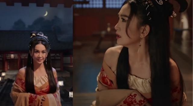 温碧霞再扮妲己，54岁香肩美背仍诱人，多层颈纹暴露真实年龄