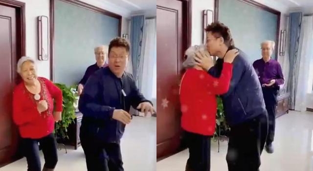 王为念带妈妈跳热舞亲密互动，和妈互亲不避嫌，61岁仍然爱撒娇